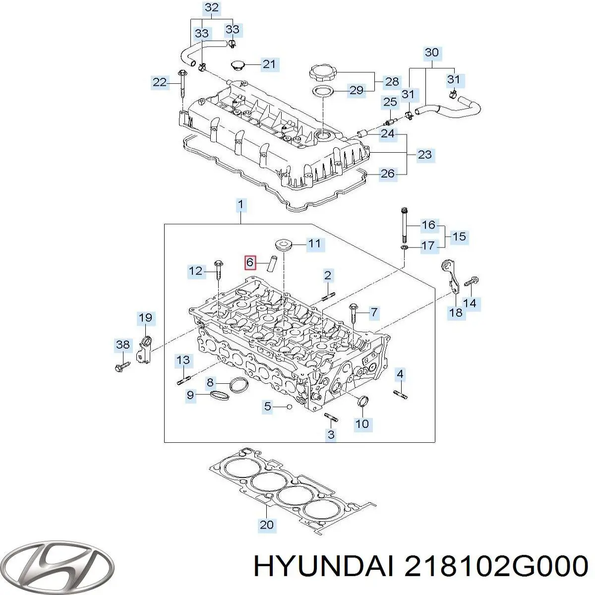 Купити 218102G000 Hyundai/Kia Подушка (опора) двигуна, права