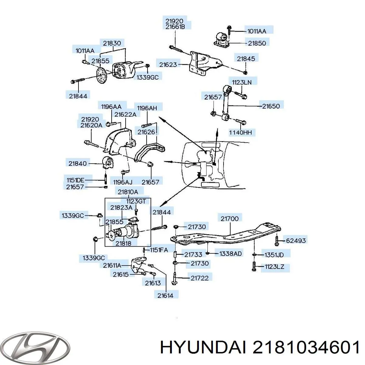 Подушка (опора) двигуна, ліва Hyundai Sonata (Хендай Соната)