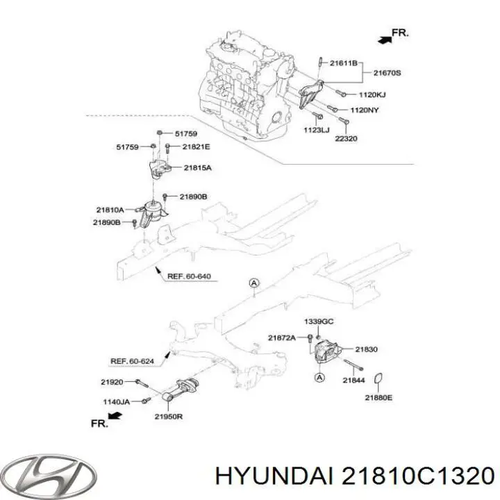 Купити 21810C1320 Hyundai/Kia Подушка (опора) двигуна, права