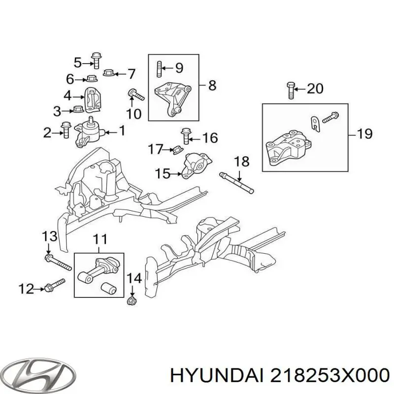 Кронштейн подушки (опори) двигуна, правої Hyundai/Kia 218253X000 ціна, від 8.82 USD