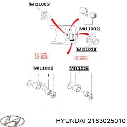  Подушка (опора) двигуна, ліва Hyundai Accent 1