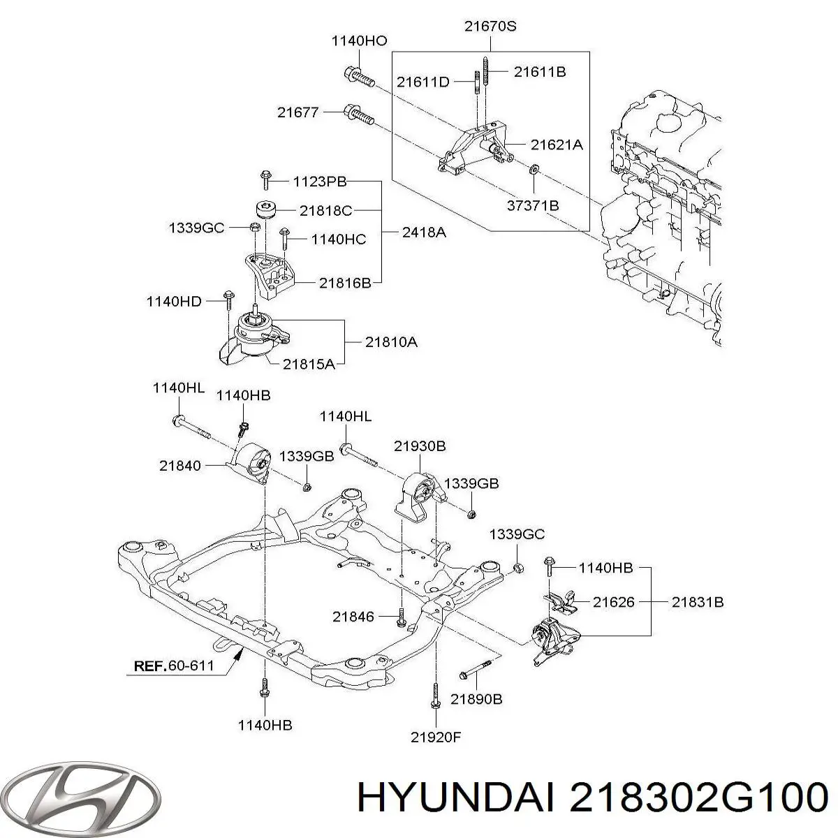 Купити INF250830 InA-For Подушка (опора) двигуна, ліва
