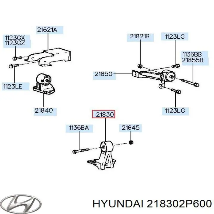 Купити 218302P600 PH Подушка (опора) двигуна, ліва