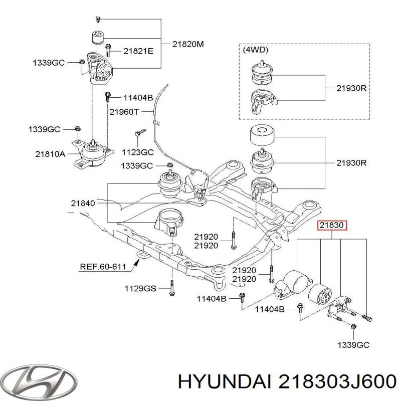 Ліва подушка двигуна Hyundai Veracruz позашляховик (2006 - 2014) ціна, від 40.40 USD