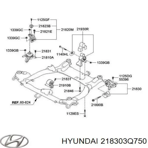 Ліва подушка двигуна Hyundai/Kia 218303Q750 ціна, від 35.93 USD