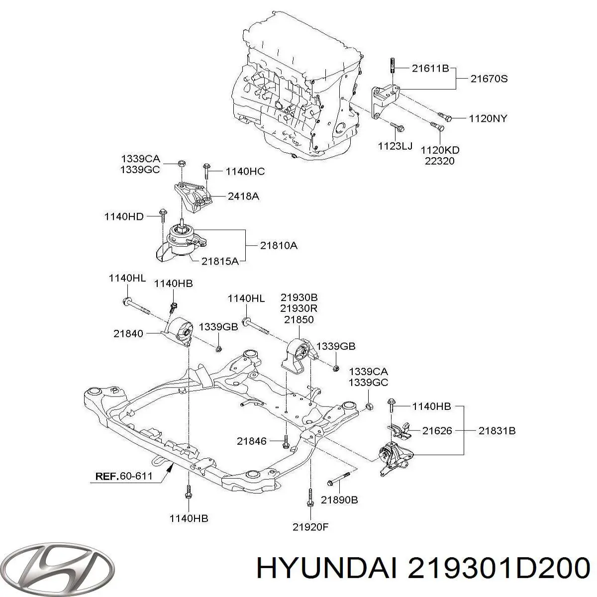Купити 219301D200 Hyundai/Kia Задня опора двигуна