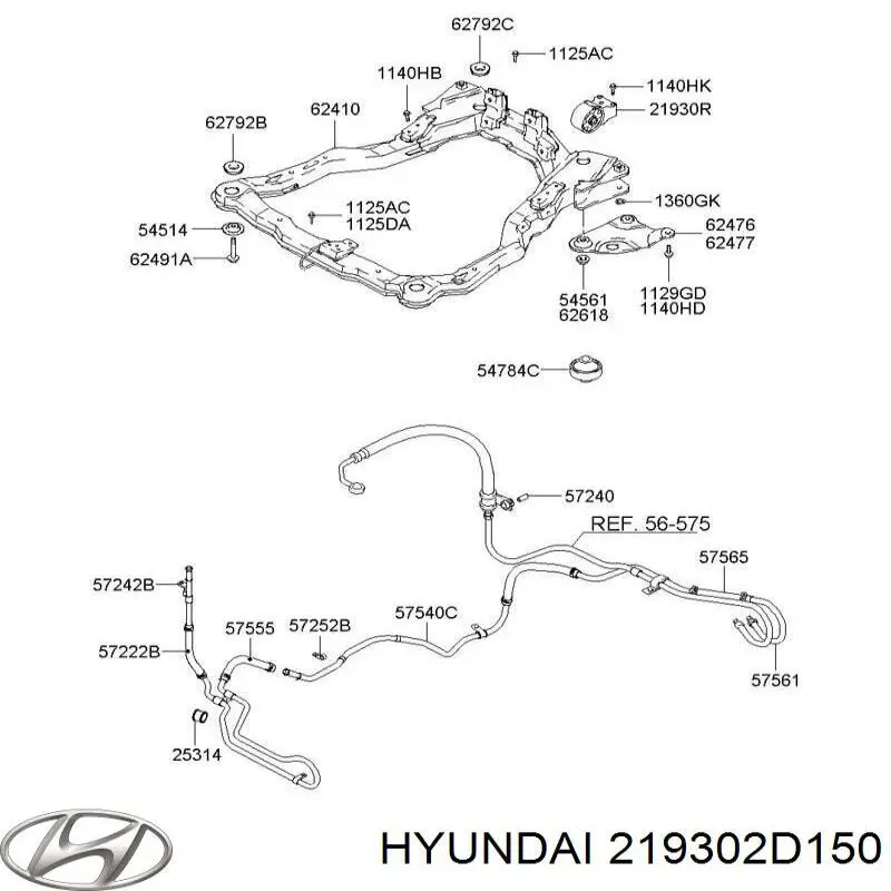 219302D150 Hyundai/Kia подушка (опора двигуна, задня)