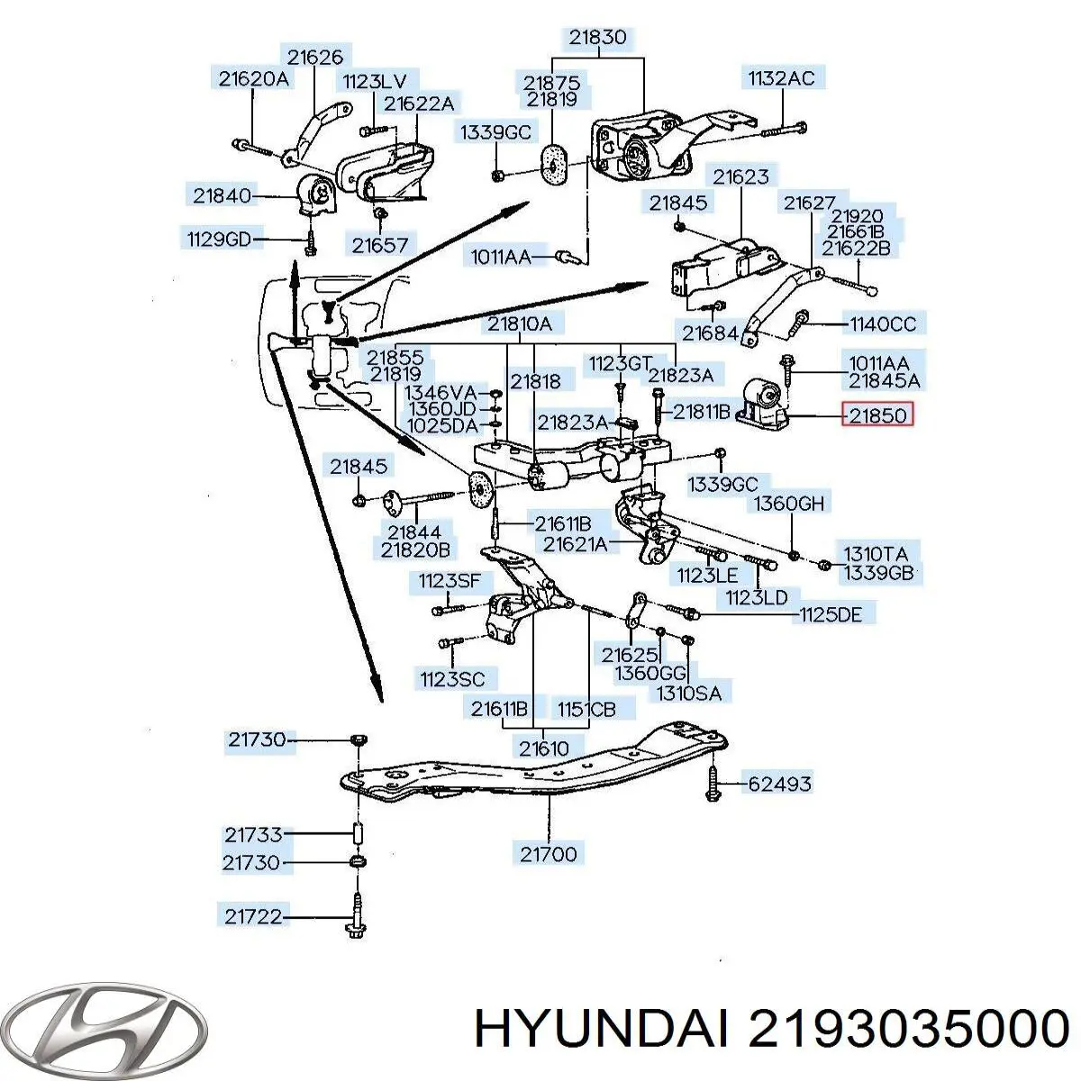 Купити Подушка двигуна задня Hyundai Sonata III 