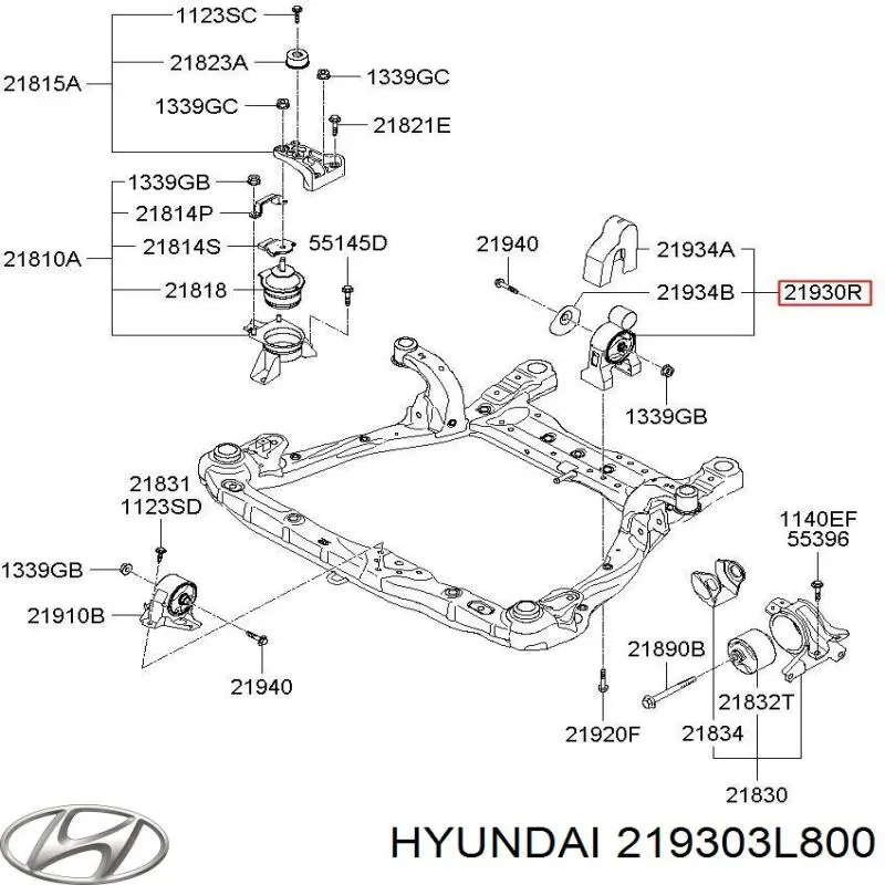Купити 219303L800 Hyundai/Kia Задня опора двигуна