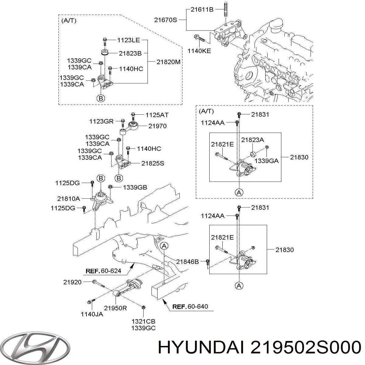 Купити 219502S000 Hyundai/Kia Подушка двигуна передня