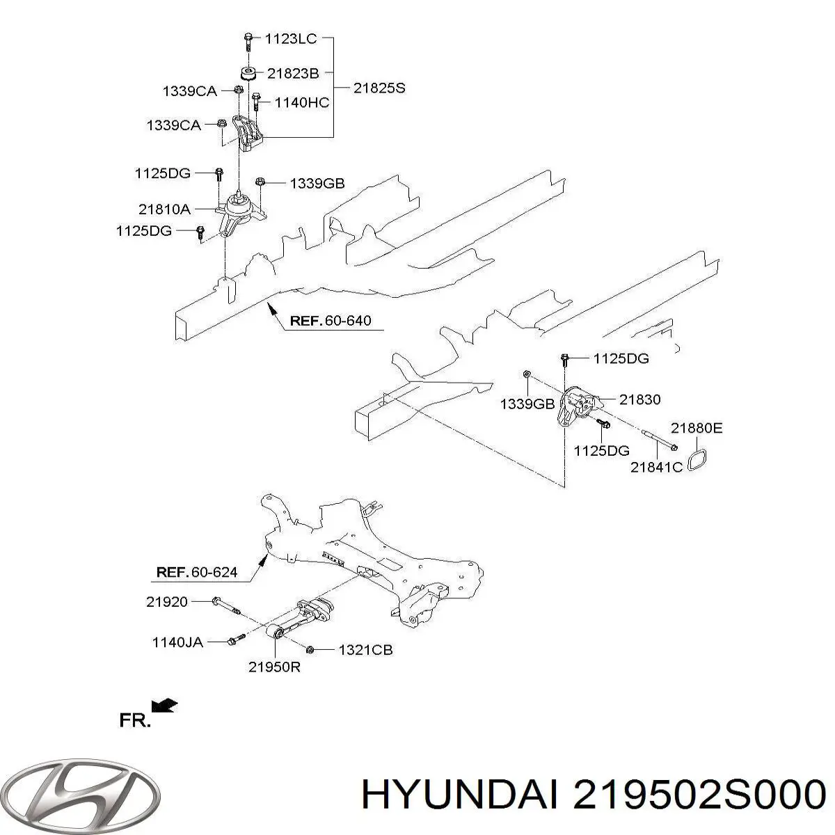Подушка двигуна передня 219502S000 Hyundai/Kia