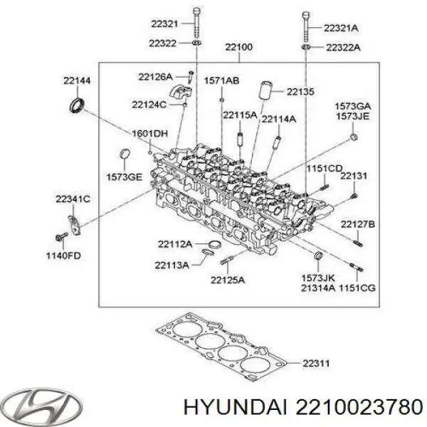 Головка циліндрів на KIA Spectra  