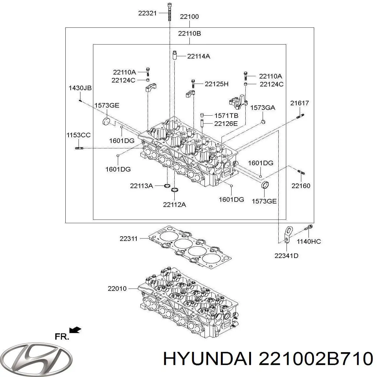 221002B710 Hyundai/Kia головка блока циліндрів (гбц)