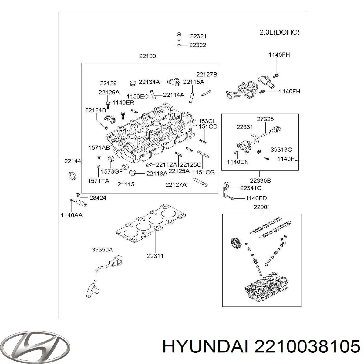 Купити 2210038105 Hyundai/Kia Головка блоку