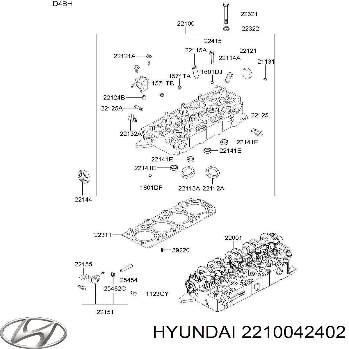 Купити 2210042402 Hyundai/Kia Головка блоку