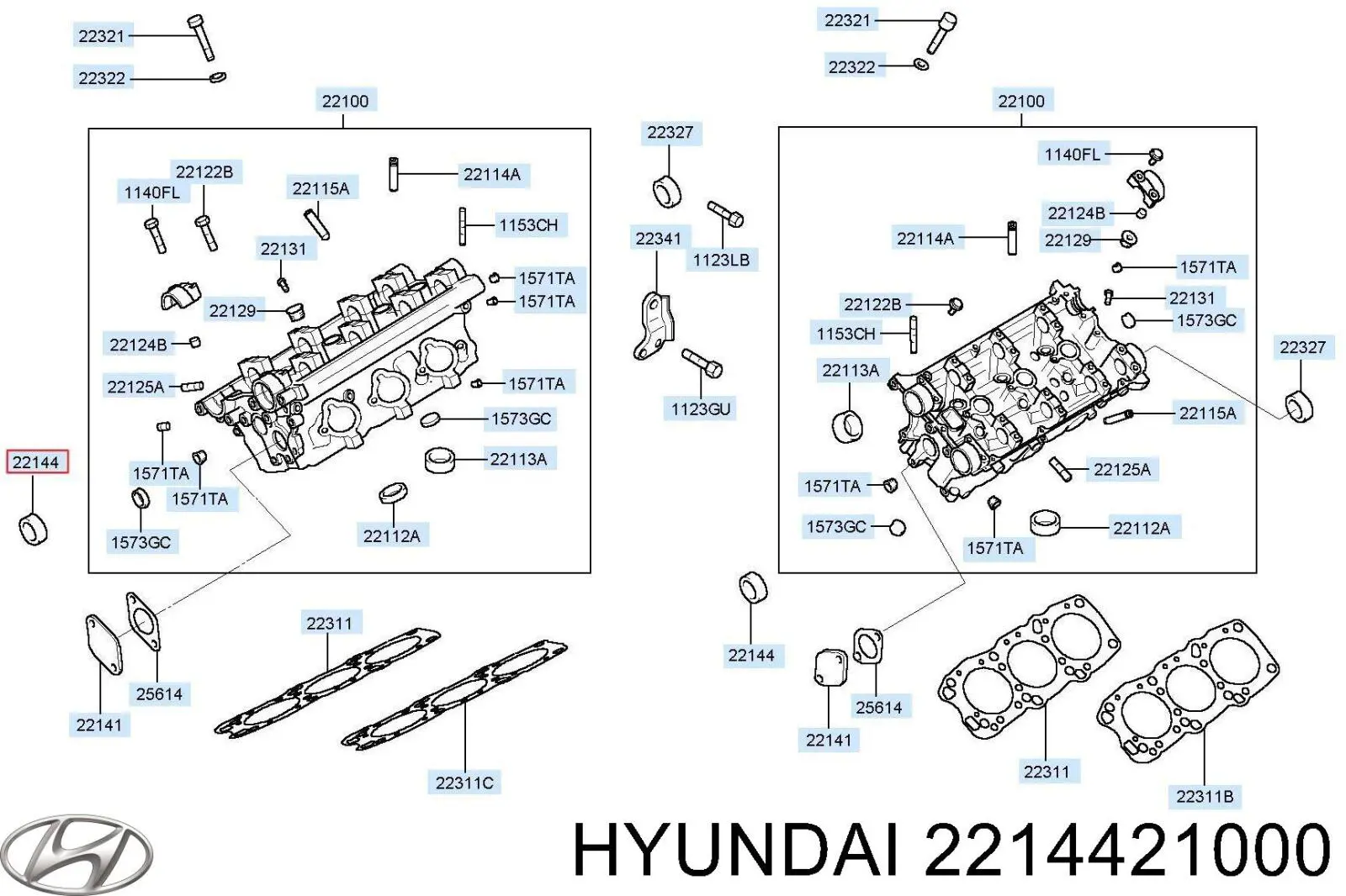 2214421000 Hyundai/Kia Сальник двигуна, распредвала