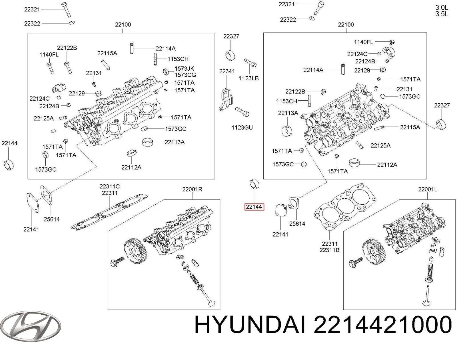 Сальник двигуна, распредвала Hyundai/Kia 2214421000 ціна, від 3.29 USD