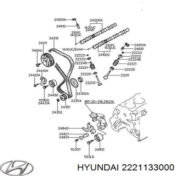 2221133000 Hyundai/Kia клапан впускний