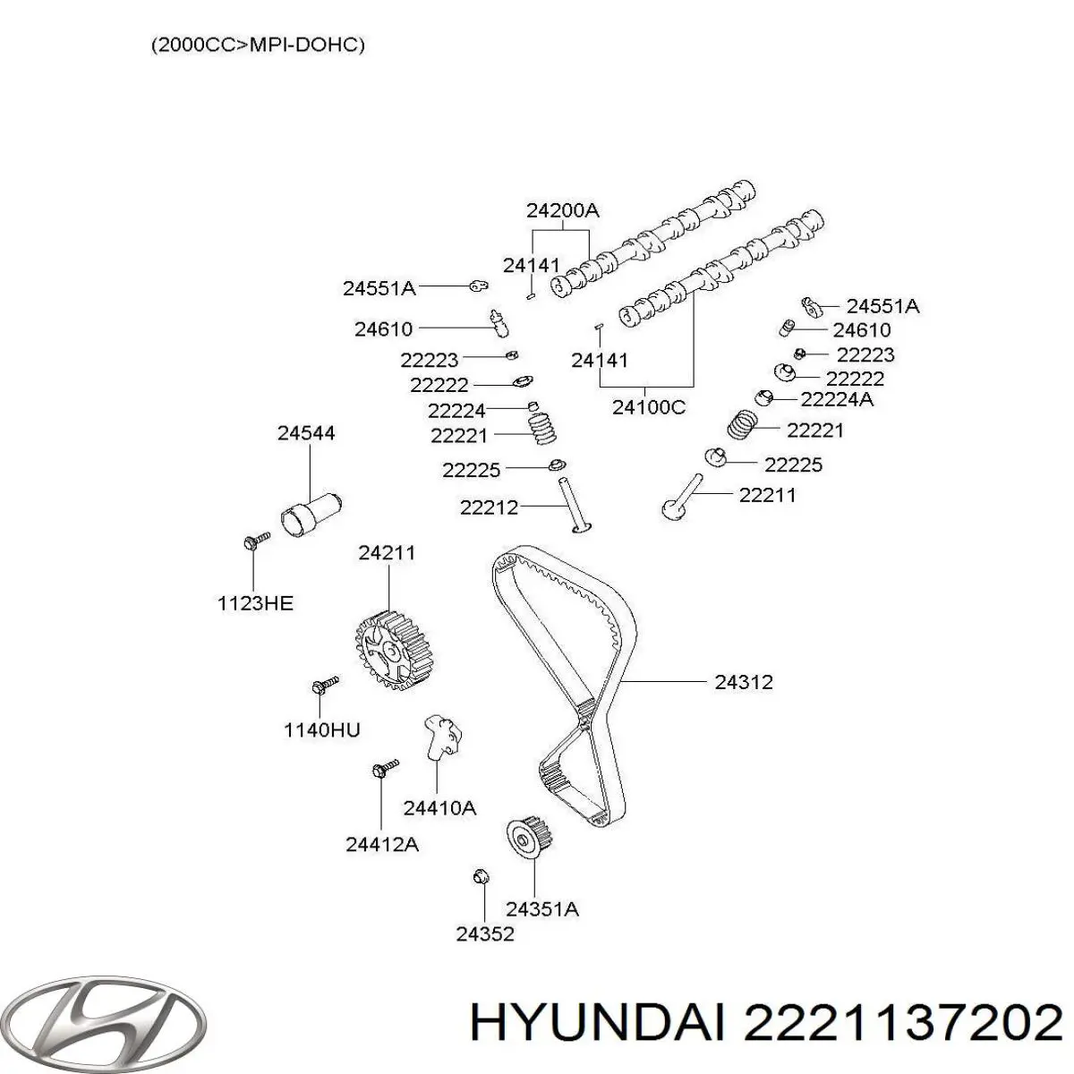 Клапан впускний Hyundai/Kia 2221137202 ціна, від 9.92 USD