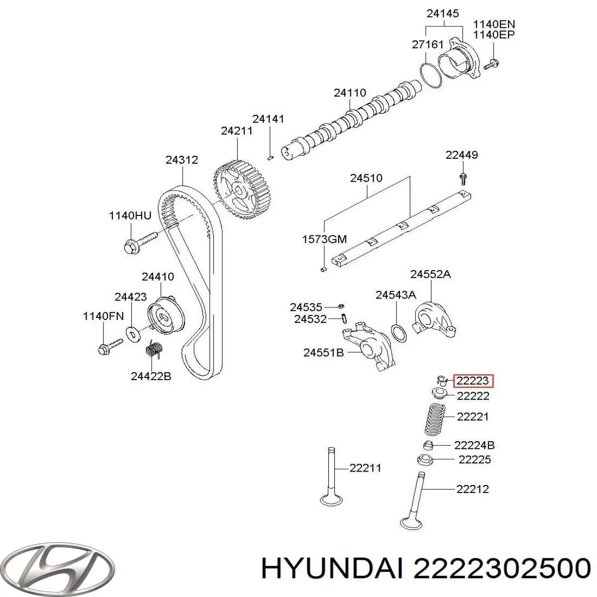 2222302500 Hyundai/Kia Сухарі клапана