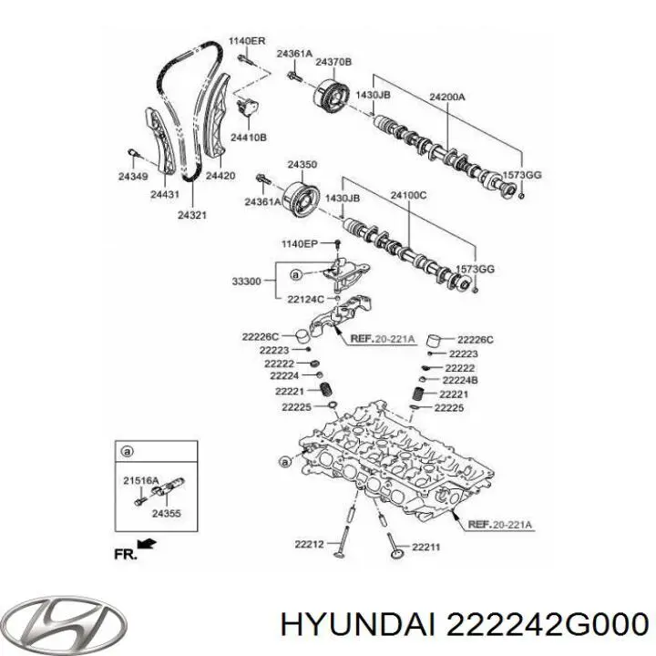 222242G000 Hyundai/Kia сальник клапана (маслознімний, впуск/випуск)