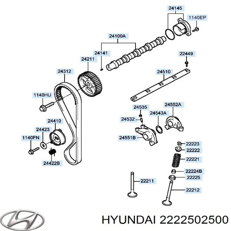  Hyundai/Kia 2222502500 ціна, від 0.61 USD