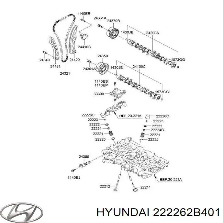 222262B401 Hyundai/Kia Гідрокомпенсатор