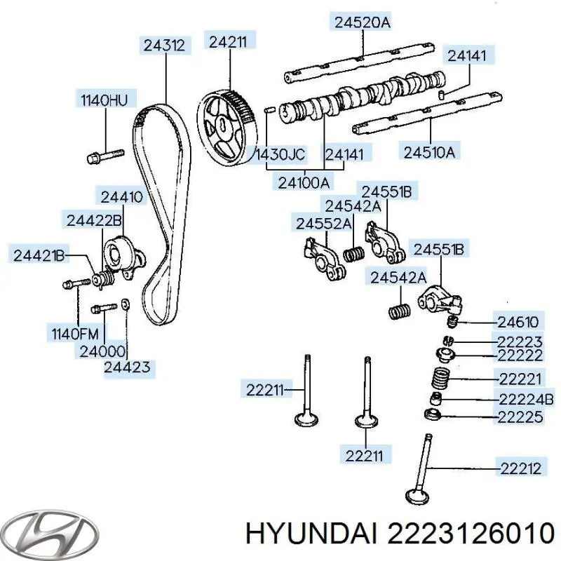 2223126010 Hyundai/Kia гідрокомпенсатор, гідроштовхач, штовхач клапанів