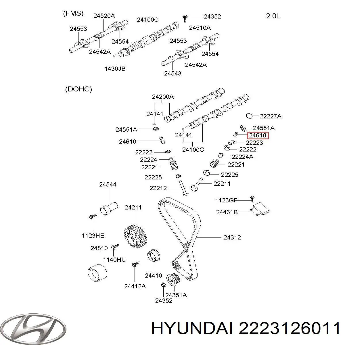 2223126011 Hyundai/Kia гідрокомпенсатор, гідроштовхач, штовхач клапанів