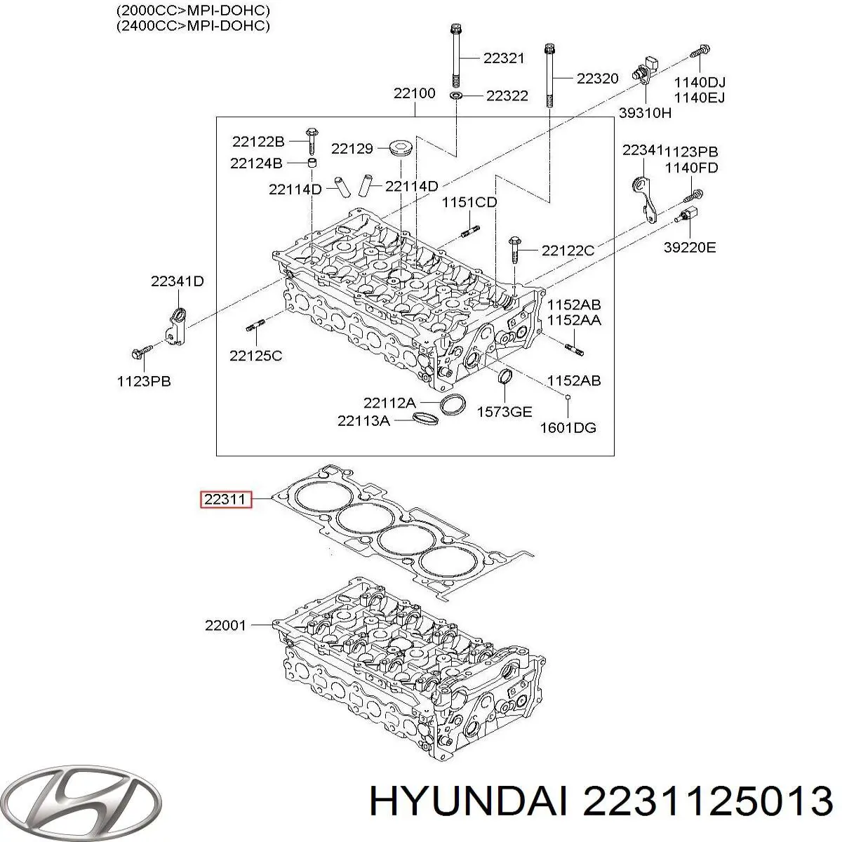 Прокладка ГБЦ Hyundai/Kia 2231125013 ціна, від 33.02 USD