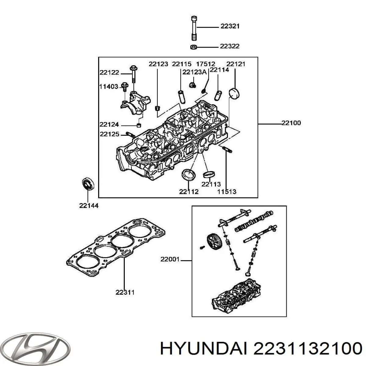 2231132100 Hyundai/Kia прокладка головки блока циліндрів (гбц)