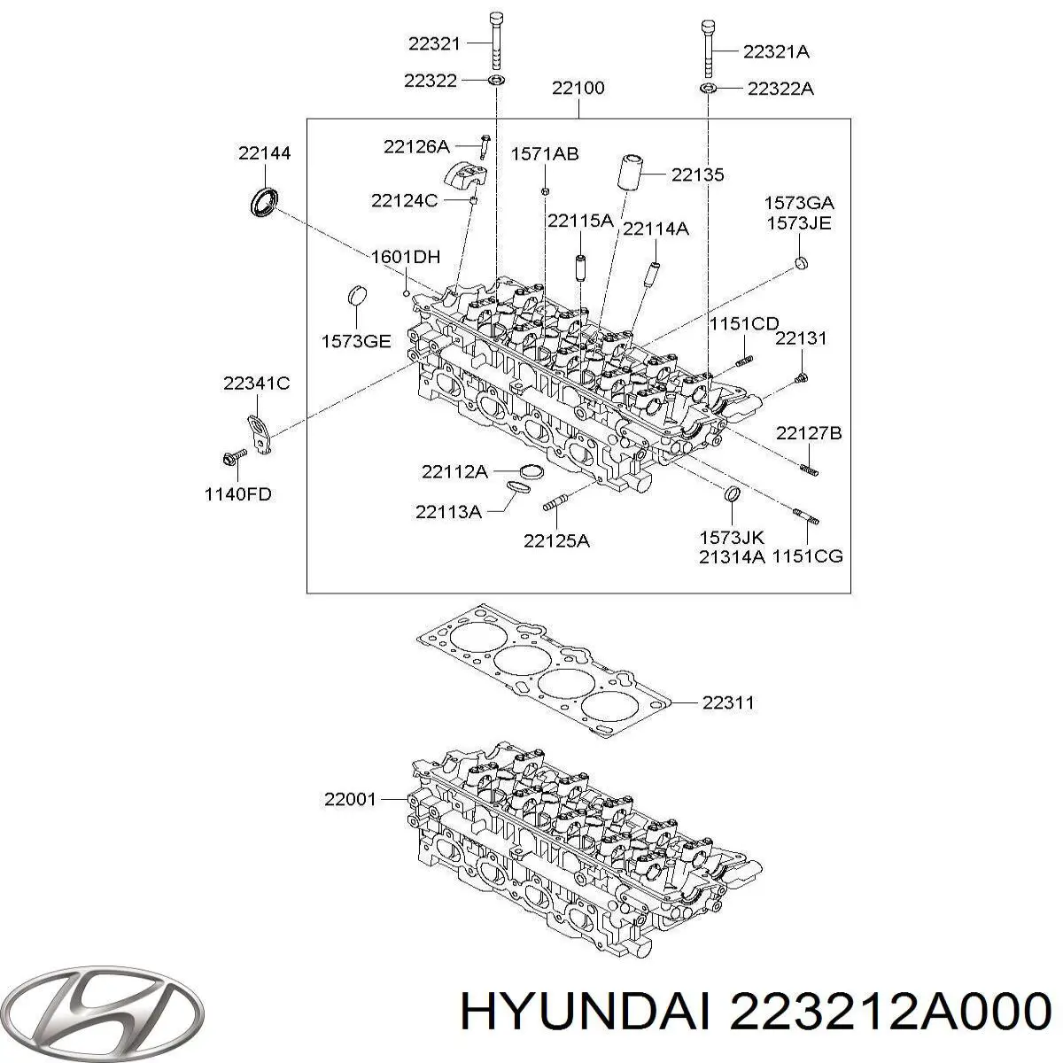 Болт головки блока циліндрів, ГБЦ Hyundai Elantra (MD) (Хендай Елантра)