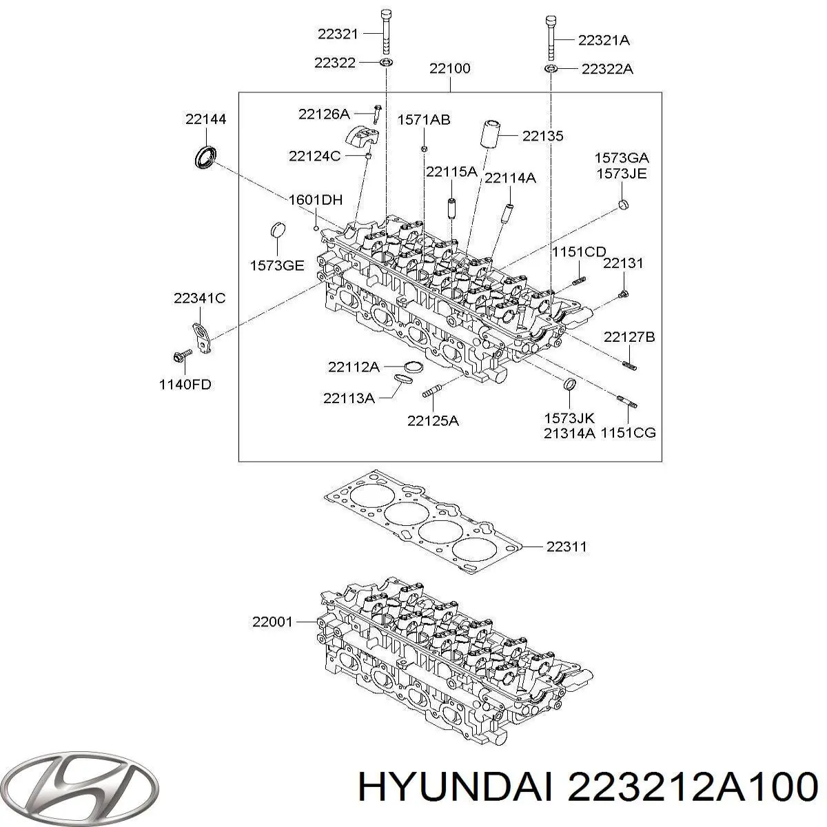 223212A100 Hyundai/Kia болт головки блока циліндрів, гбц