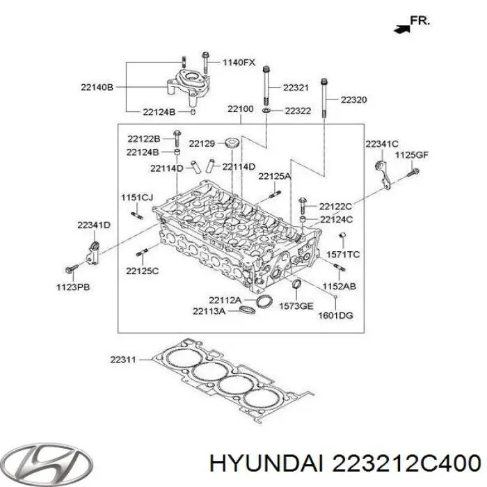 Болт головки блока циліндрів, ГБЦ Hyundai/Kia 223212C400 ціна, від 4.11 USD