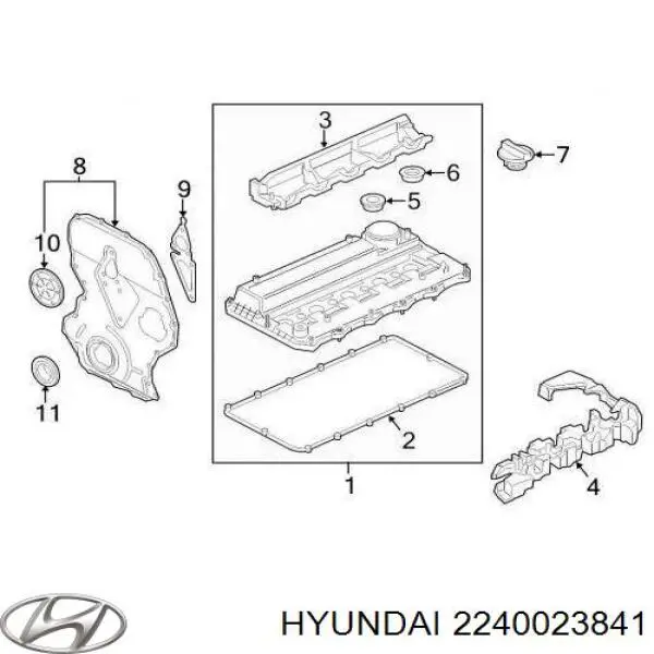 2240023841 Hyundai/Kia Кришка двигуна