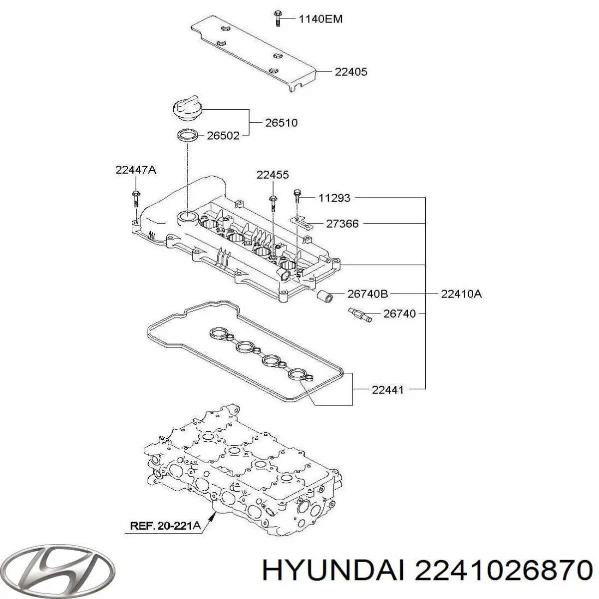 2241026870 Hyundai/Kia кришка клапанна