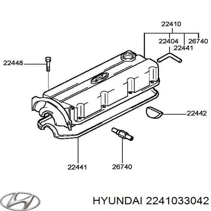 2241033042 Hyundai/Kia кришка клапанна