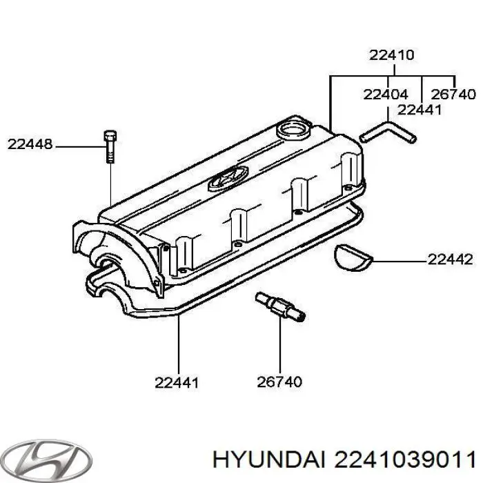 2241039011 Hyundai/Kia кришка клапанна, ліва