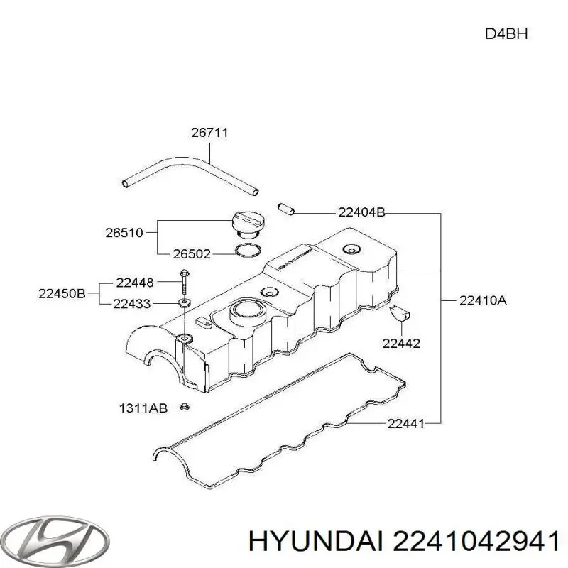 Кришка клапанна Hyundai/Kia 2241042941 ціна, від 44.30 USD