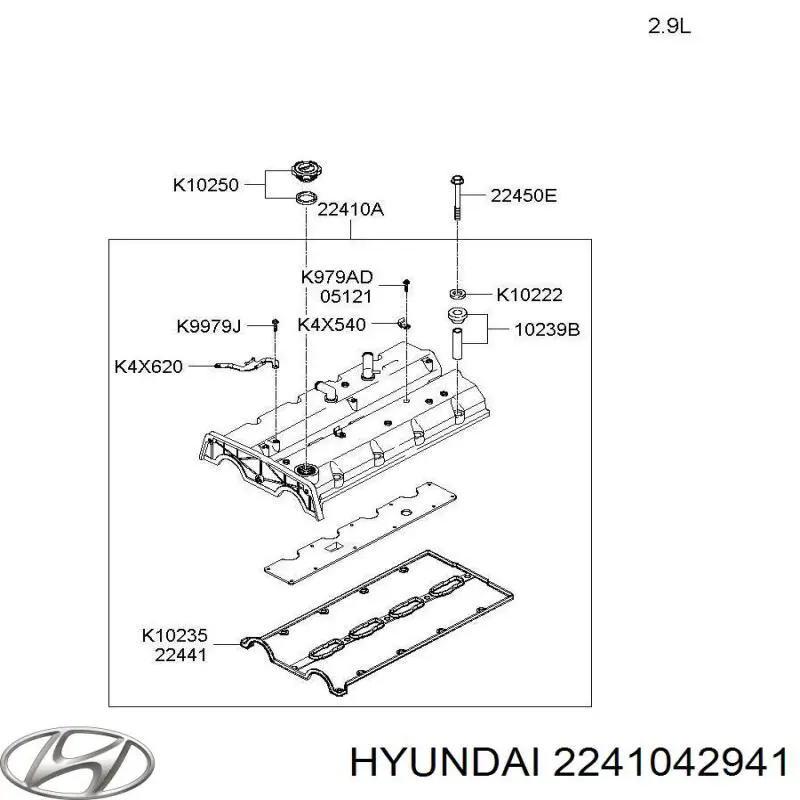 2241042941 Hyundai/Kia кришка клапанна