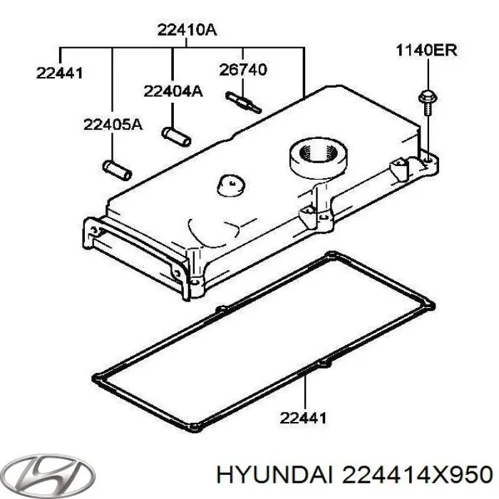 224414X950 Hyundai/Kia Прокладка кришки клапанної 