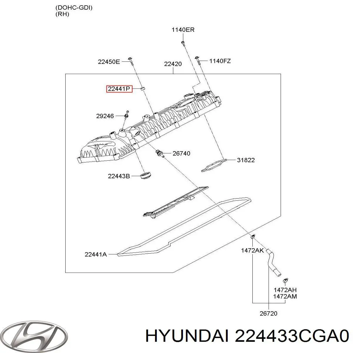  Hyundai/Kia 224433CGA0 ціна, від 10.29 USD