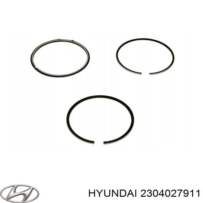 Кільця поршневі комплект на мотор, 1-й ремонт (+0,25) Hyundai Santa Fe 1 (SM) (Хендай Санта фе)
