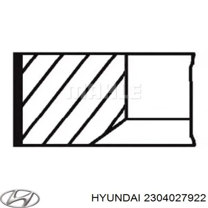 Кільця поршневі комплект на мотор, 2-й ремонт (+0,50) HYUNDAI 2304027922