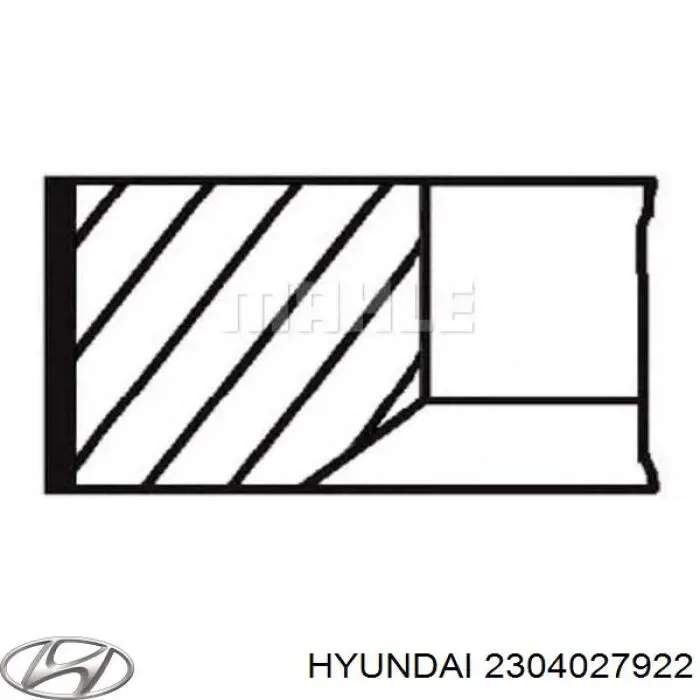 Кільця поршневі комплект на мотор, 2-й ремонт (+0,50) 2304027922 Hyundai/Kia