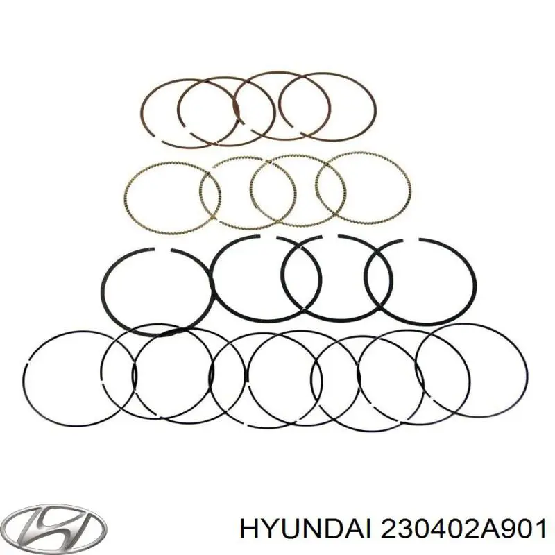 Кільця поршневі комплект на мотор, 1-й ремонт (+0,25) на Hyundai I20 (PB)