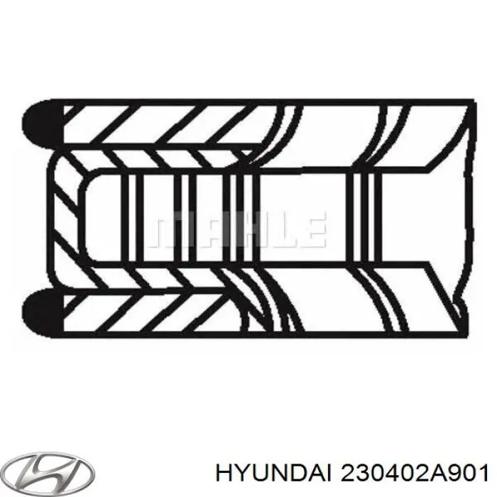 Купити 230402A901 Hyundai/Kia Кільця поршневі комплект на мотор, 1-й ремонт (+0,25)