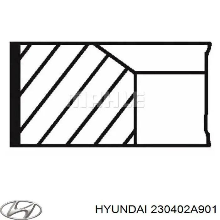 Кільця поршневі комплект на мотор, 1-й ремонт (+0,25) Hyundai/Kia 230402A901 ціна, від 31.98 USD