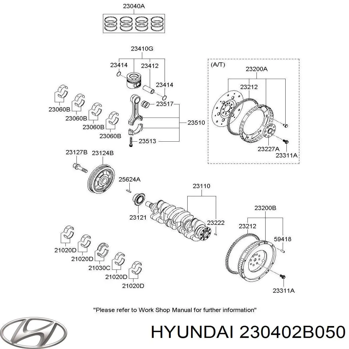 Кільця поршневі на 1 циліндр, STD. Hyundai/Kia 230402B050 ціна, від 20.81 USD