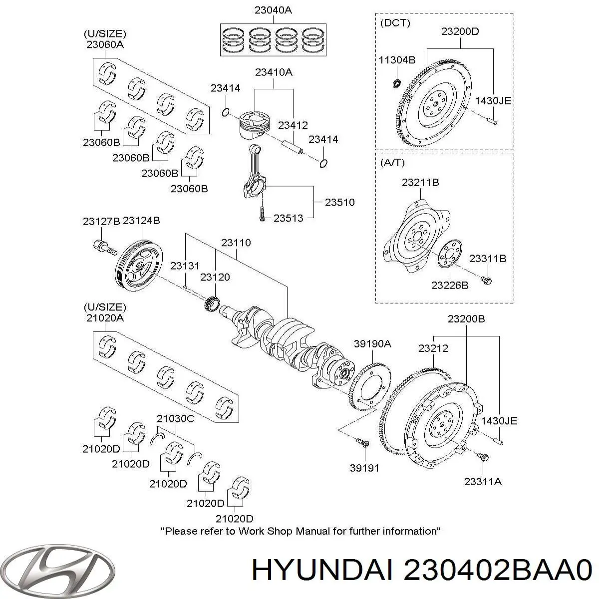 230402BAA0 Hyundai/Kia кільця поршневі комплект на мотор, std.
